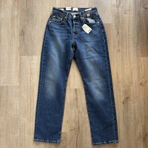 Levi's 501 Curve Jeans Womens W28 L30 Medium Wash Blue High Rise Straight Denim